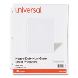 Deluxe Heavyweight Sheet Protector, Side: 3-Hole Punched, Top Load 8.5 x 11 Insert, Nonglare Clear Front, 50/Pack