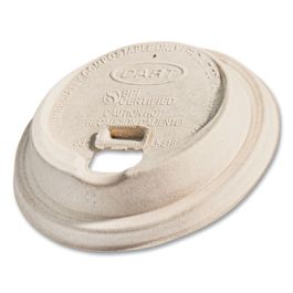Molded Fiber Lids for Paper Cups, ProPlanet Seal, Fits 10 oz to 24 oz Hot Cups, Tan, 1,000/Carton