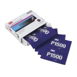 3M™ Hookit™ Flexible Abrasive Sheet, 34343, P1500, 5.5 in x 6.8 in, 25 sheets per carton, 5 cartons per case