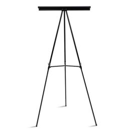 Telescoping Tripod Display Easel, Adjusts 35" to 64" High, Metal, Black