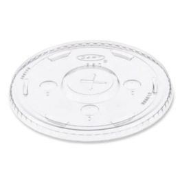 Straw-Slot Cold Cup Lids, Fits 30 oz to 32 oz Cold Cups, Plastic, Clear, 50/Sleeve, 20 Sleeves/Carton