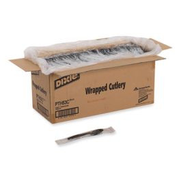 Individually Wrapped Heavyweight Spoons, Plastic, Black, 1,000/Carton