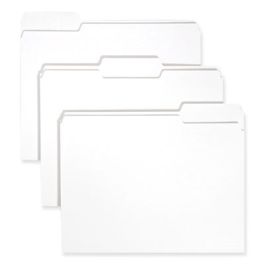 Colored File Folders, 1/3-Cut Tabs: Assorted, Letter Size, 0.75" Expansion, White, 100/Box