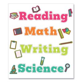 Wall Signs for Core Subjects, Core Subjects, Assorted Sizes, Multicolor, 37/Set