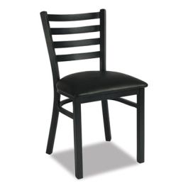 White Horse Series Side Chairs, Supports Up to 300 lb, 18" Seat Height, Black Seat/Back/Base