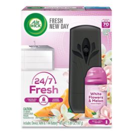 Freshmatic Life Scents Starter Kit, Automatic Sprayer/5.89 oz White Flowers and Melon Summer Delights Refill/Battery