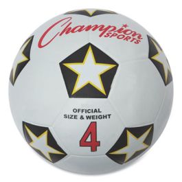 Rubber Sports Ball, Soccer, No. 4 Size, White/Black