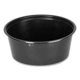 Portion Cups, 3.25 oz, Plastic, Black, 250/Sleeve, 10 Sleeves/Carton