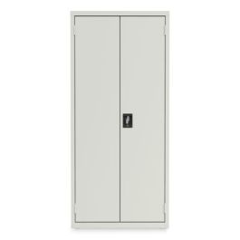 Economy Assembled Storage Cabinets, 4 Shelves, 30" x 15" x 66", Light Gray