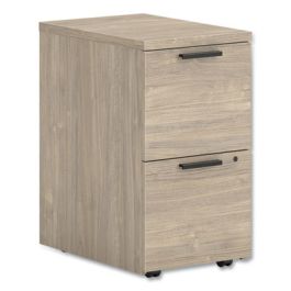10500 Series Mobile Pedestal File, Left/Right, 2-Drawers: File/File, Legal/Letter, Kingswood Walnut, 15.75" x 22.75" x 28"