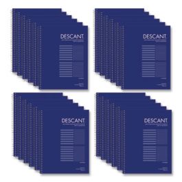 Music Notebook, Two-Column Format: Music Transcription and Medium/College Rule, Blue Cover, (32) 11 x 8.5 Sheets, 24/Carton