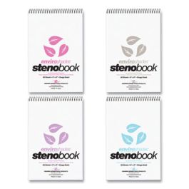 EnviroShades Steno Pad, Gregg Rule, White Cover, 80 Assorted Color 6 x 9 Sheets, 24 Pads/Carton
