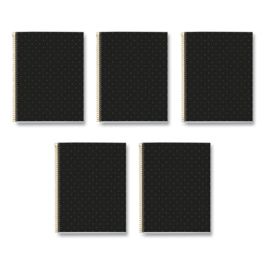 MR M Fashion Notebook, 4-Subject, Medium/College Rule, Black/Gold Cover, (120) 11 x 8.5 Sheets, 5/Carton