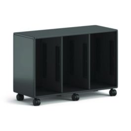 Class-ifi Tote Storage Cabinet, Three-Wide, 46.63" x 18.75" x 31.38", Charcoal Gray