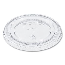 PETE Flat Straw-Slot Cold Cup Lids, Fits 16 oz to 24 oz Cold Cups, Plastic, Clear, 100/Pack, 10 Packs/Carton