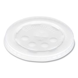 Polystyrene Plastic Flat Straw-Slot Cold Cup Lids, Fits 12 oz to 24 oz Cold Cups, Plastic, Translucent, 125/Pack, 16 Packs/CT