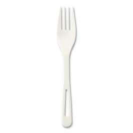 Cutlery Dispenser Refills, Fork, Plastic, White, 100/Bag, 10 Bags/Carton