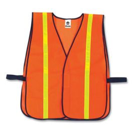 8040HL Non-Certified Hi-Gloss Vest, Polyester, One Size Fits Most, Orange