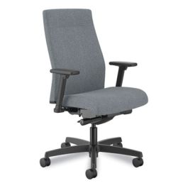 Ignition 2.0 Fabric Upholstered Mid-Back Task Chair with Adjustable T-Arms, 17" to 21.25" Seat Height, Basalt Seat/Back
