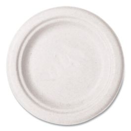 Nourish Molded Fiber Tableware, Compostable, Plate, Sugarcane, 6" dia, White, 1,000/Carton