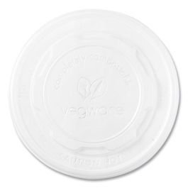 115-Series Flat Hot Lids, Compostable, For Use With 115-Series Soup Containers, White, Plastic, 500/Carton
