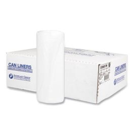 High-Density Commercial Can Liners, 60 gal, 17 mic, 38" x 60", Clear, Interleaved Roll, 25 Bags/Roll, 8 Rolls/Carton