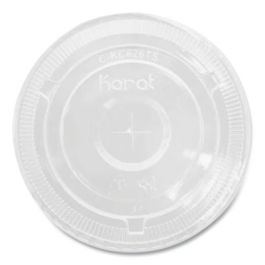 PET Lids, Flat with Straw Slot, Fits 12 oz to 24 oz Cold Cups, Plastic, Clear, 1,000/Carton