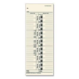 Time Clock Cards, Replacement for 10-800292, One Side, 3.5 x 9, 500/Box
