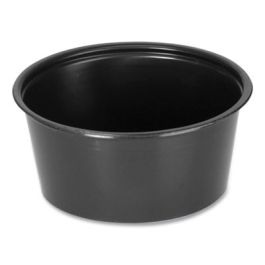 Portion Cups, 2 oz, Plastic, Black, 2,500/Carton