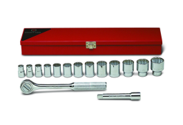 15 Pieces—12 Pt. Standard Socket Set, 1/2" Drive Size, 15 Pieces 417