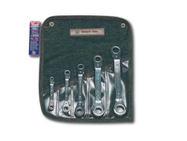 Reversible Ratcheting Box Wrenches, 5 Pieces, Satin Finish 9429