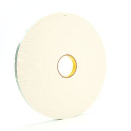 3M™ Double Coated Urethane Foam Tape 4008, Off White, 3/4 in x 36 yd, 125 mil, 12 Roll/Case