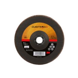 3M™ Cubitron™ II Flap Disc 967A, 80+, T27, 7 in x 7/8 in, Giant, 5 ea/Case