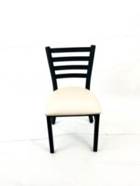 White Horse Series Side Chairs, Supports Up to 300 lb, 18" Seat Height, Cream Seat, Black Back, Black Base