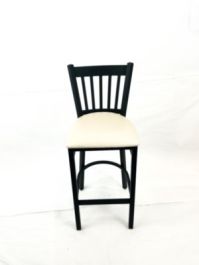 Cobra Series Barstool, Supports Up to 300 lbs, 28.5" Seat Height, Cream Seat, Black Back, Black Base
