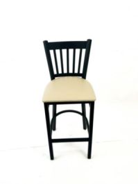 Cobra Series Barstool, Supports Up to 300 lb, 28.5" Seat Height, Taupe Seat, Black Back, Black Base