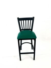 Cobra Series Barstool, Supports Up to 300 lbs, 28.5" Seat Height, Green Seat, Black Back, Black Base