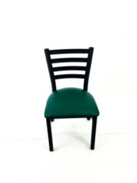 White Horse Series Side Chairs, Supports Up to 300 lb,18" Seat Height, Green Seat, Black Back, Black Base