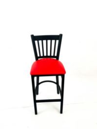 Cobra Series Barstool, Supports Up to 300 lb, 28.5" Seat Height, Red Seat, Black Back, Black Base