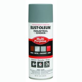 Industrial Choice 1600 System Multi-Purpose Enamel Spray Paint, Flat Gray, 12 oz Aerosol Can, 6/Carton