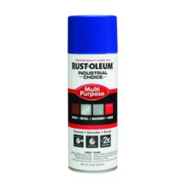 Industrial Choice 1600 System Multi-Purpose Enamel Spray Paint, Flat Safety Blue, 12 oz Aerosol Can, 6/Carton
