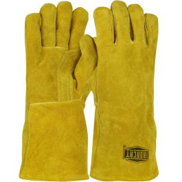 Ironcat® Select Shoulder Split Cowhide Leather Welder's Glove with Cotton Foam Liner and Kevlar® Stitching, Gold, L 9040/L