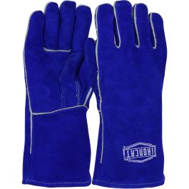 Ironcat® Shoulder Split Cowhide Leather Welder's Glove with Cotton Foam Liner and Kevlar® Stitching, Blue, L 9041/L