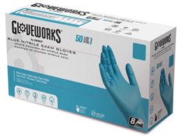 Blue Nitrile Exam Gloves, Powder-Free, Medium, Blue, 8 mil, 50/Box, 10 Boxes/Carton