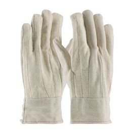 Cotton Canvas Double Palm Glove with Nap-Out Finish - Band Top, Natural, MENS 92-918BTO
