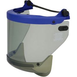 Premium AF Coated High Transparency Arc Shield - 12 Cal/cm2 with Universal Mounts for Full Brim Hard Hat, Gray, OS 9400-55512