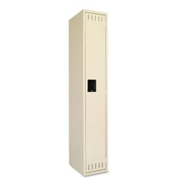 Single-Tier Locker, One Locker with Hat Shelf and Coat Rod, 12w x 18d x 72h, Sand