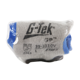 Economy Weight Seamless Knit Polyester/Cotton Glove with Latex Coated Crinkle Grip on Palm & Fingers - Vend-Ready, Gray, S 39-1310V/S