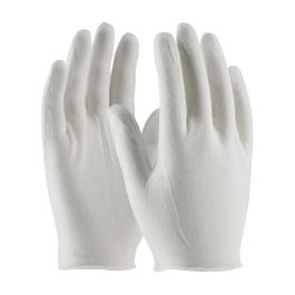 Economy, Light Weight Cotton Lisle Inspection Glove with Unhemmed Cuff - 9", White, MENS 97-500I