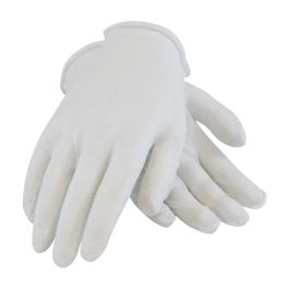 Economy, Light Weight Cotton Lisle Inspection Glove with Unhemmed Cuff - Ladies', White, LADIES 97-501I